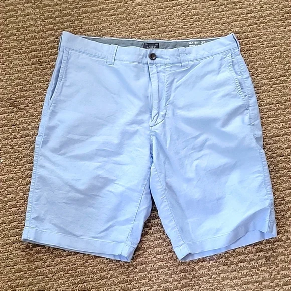 J. Crew Flat Front Cotton Shorts 33x10.5" Blue - Picture 7 of 7